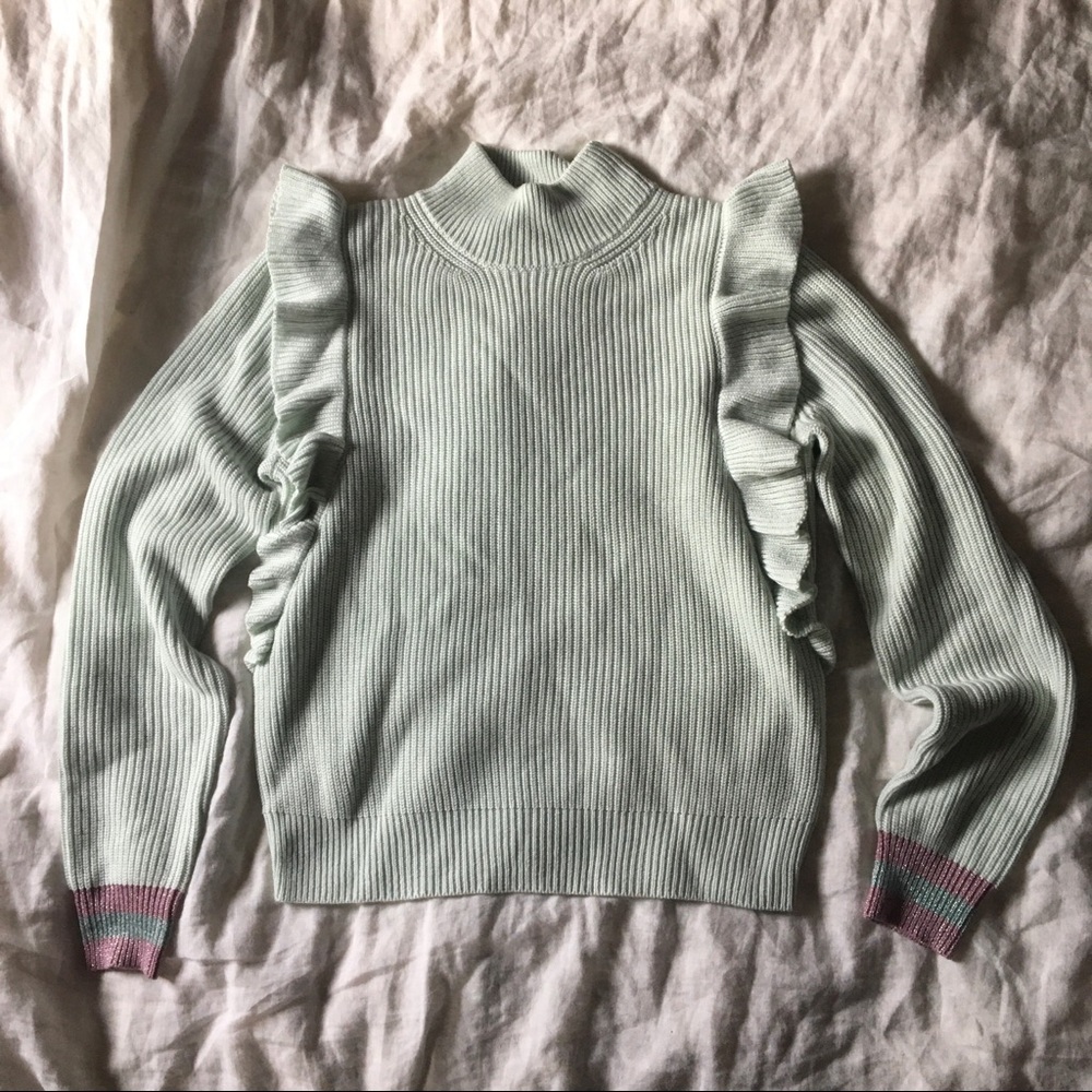 Splendid x Margherita ruffled knit sweater